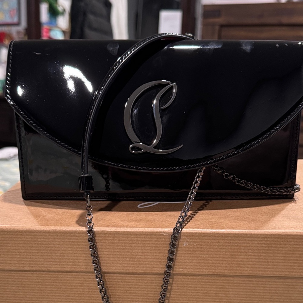 Elegant Black Patent Leather Clutch